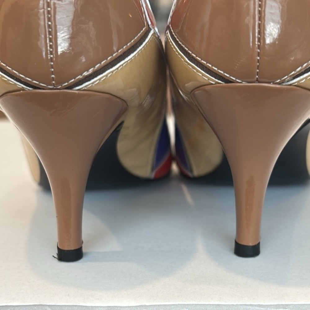 J.Renee Tangle Colorblock Patchwork Pointed Toe Kitten Heels in Size 6.5 - Picture 11 of 16